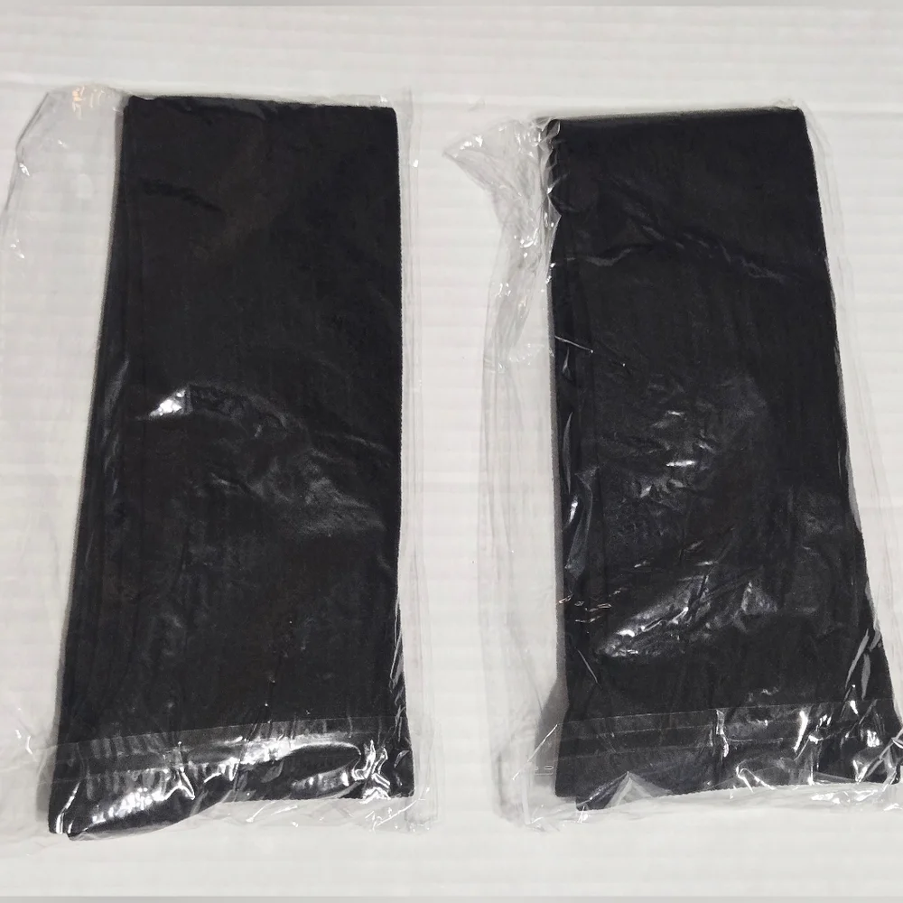 2 Pair Black Knee High Tube Socks for Women Knee Athletic Stockings - Picture 3 of 5